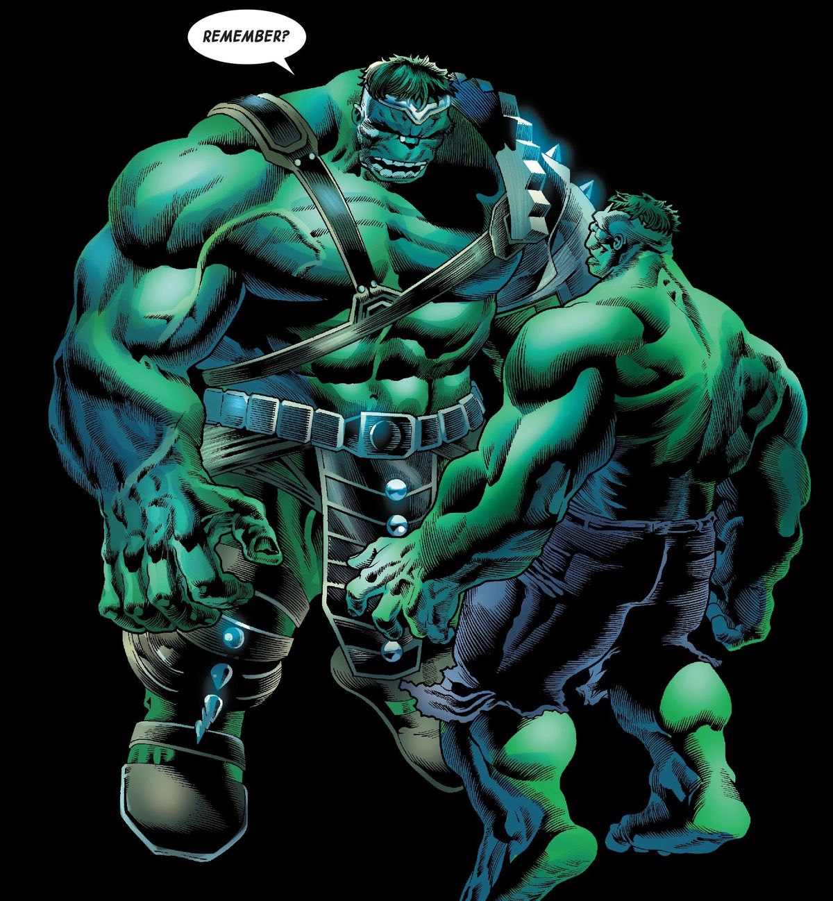 La personalidad de Green Scar Hulk aparece antes que Savage Hulk en el paisaje mental de Bruce Banner, en Immortal Hulk # 32, Marvel Comics (2020). 