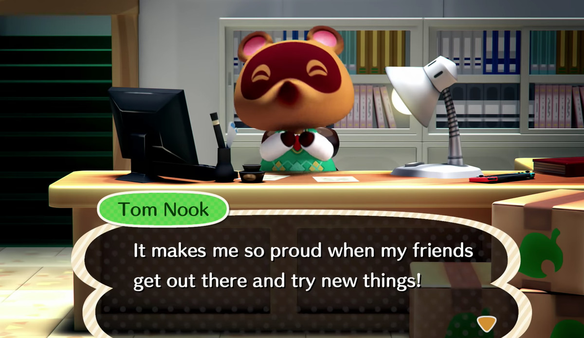 Tom Nook en el trailer del anuncio de Animal Crossing Switch