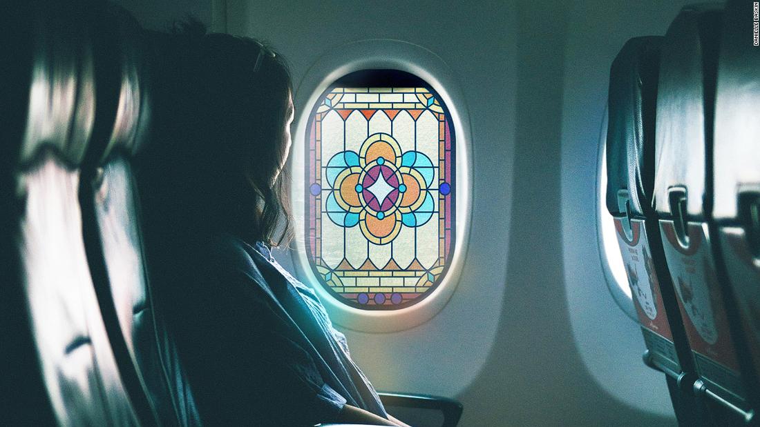 Vidrieras "ventanas de oración" para aviones