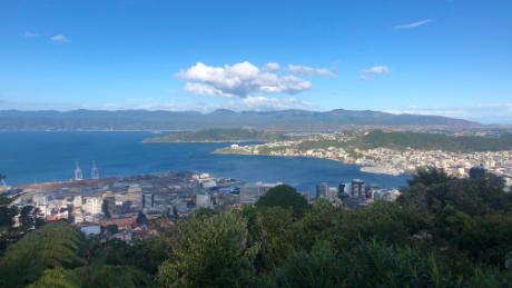 Una vista de Wellington, Nueva Zelanda durante un bloqueo nacional. 