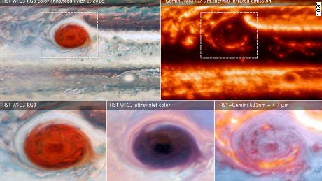 Varias imágenes de la ola de la Gran Mancha Roja de Júpiter revelan sus secretos.