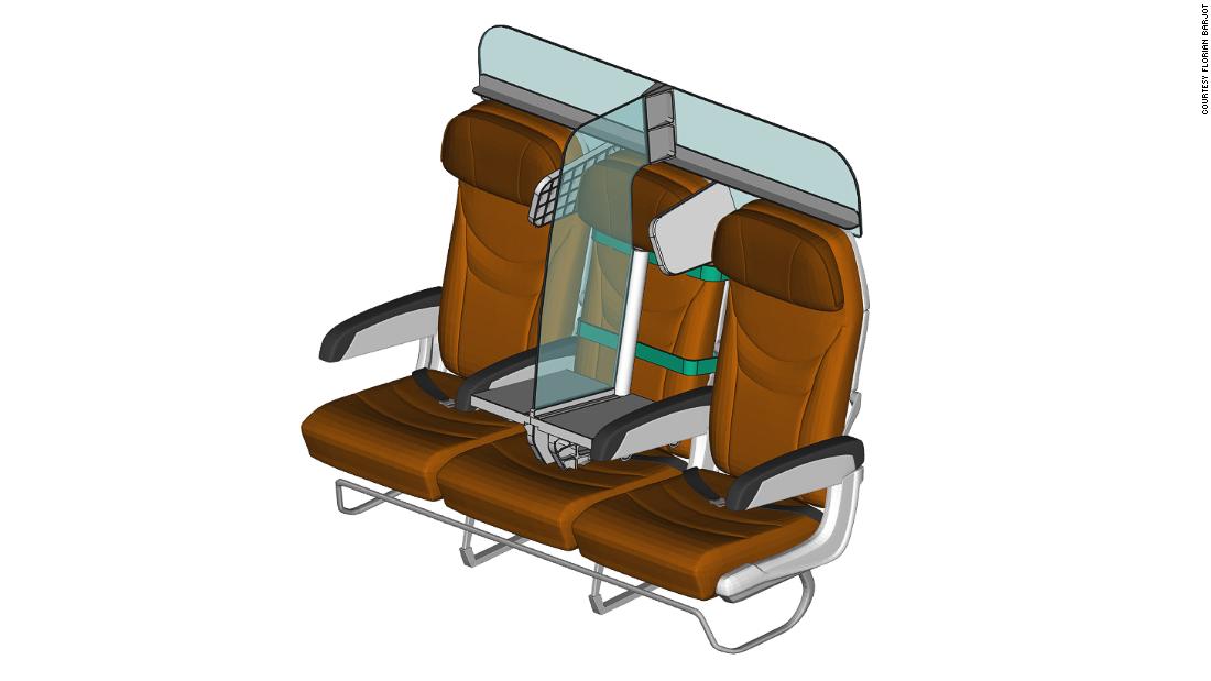 El diseño del asiento del avión PlanBay lo ayudaría a mantenerse a distancia social