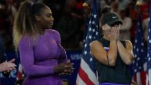Andreescu reacciona después de derrotar a Serena Williams en la final del US Open.