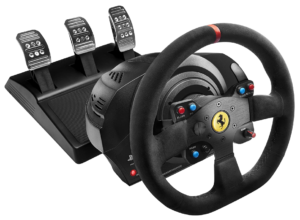 Thrustmaster T300 Ferrari Integral Alcantara Edition - Volante para PS4/PS3/PC, Force Feedback, 3 pedales, Licencia Oficial Ferrari