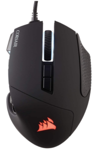 Corsair Scimitar Pro RGB - Ratón óptico para juegos (retroiluminación RGB, 16000 dpi, con Cable, 17 botones laterales programables), Negro